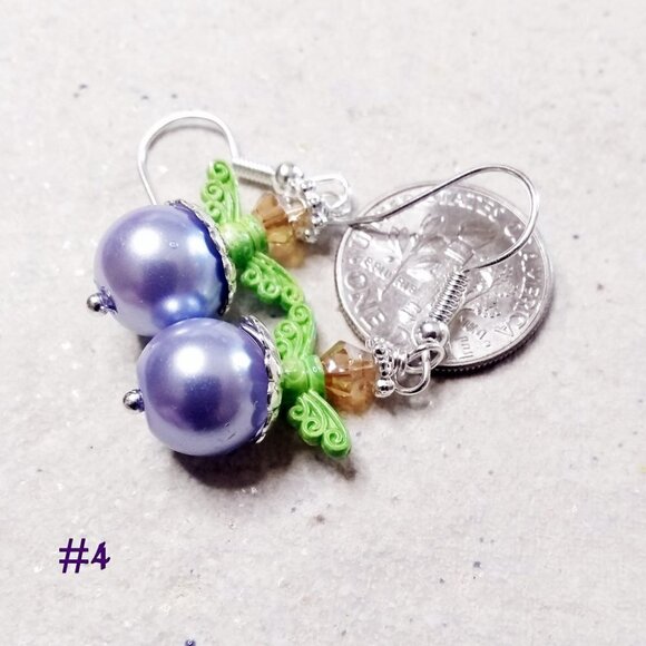 🍂🍁🍃 3/$25!!! Saucy Angels! Lilac, Purple & Gold Angel Girly Earrings! - Picture 6 of 9